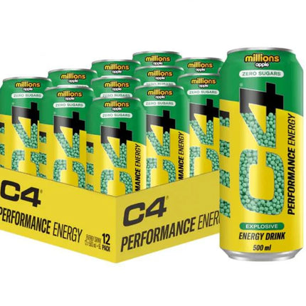 C4 Energy Millions Apple Zero Sugar Can 500ml PMP £1.65 (Case of 12)