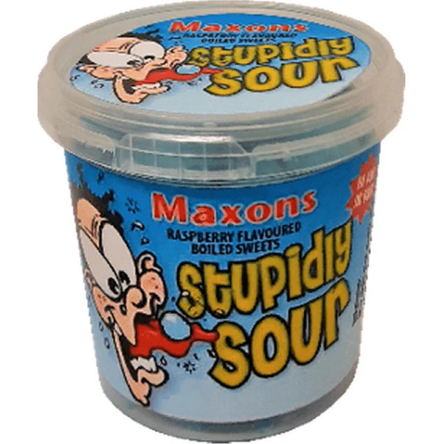 Maxons Stupidly Sour Blue Raspberry Boiled Sweets (12x100g)