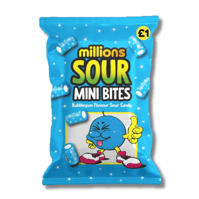 Millions Bags Sour Bubblegum Mini Bites (140g) PMP £1 (case of 12)