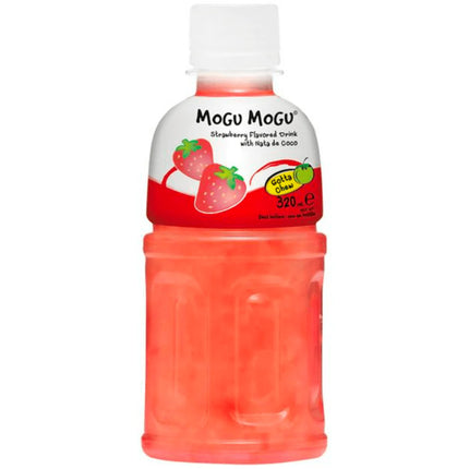 Mogu Mogu Strawberry with Nata de Coco Bottle 320ml (Case of 6)