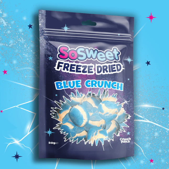 SoSweet Freeze Dried Sweets Blue Crunch Pouch 50g (Case of 12)