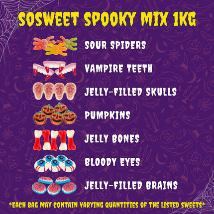 SoSweet Spooky Halloween Sweet Mix Bag 1kg (Case of 12)