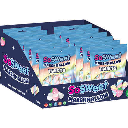 SoSweet Marshmallow Twists Bag 140g (Case of 12)
