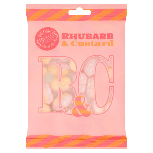Stockleys Rhubarb & Custard Bag 180g (Case of 12)