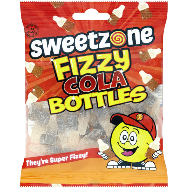 Sweetzone Mini Bags Fizzy Cola Bottles 90g (Case of 12)