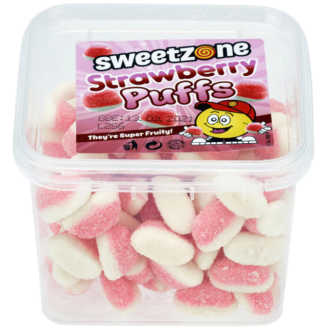 Sweetzone Strawberry Puffs Mini Tubs 170g (Case of 24)