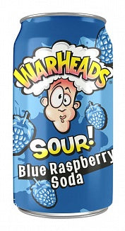 Warheads Sour Blue Raspberry Soda Can 330ml (Case of 12)
