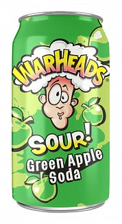Warheads Sour Green Apple Soda Can 330ml (Case of 12)