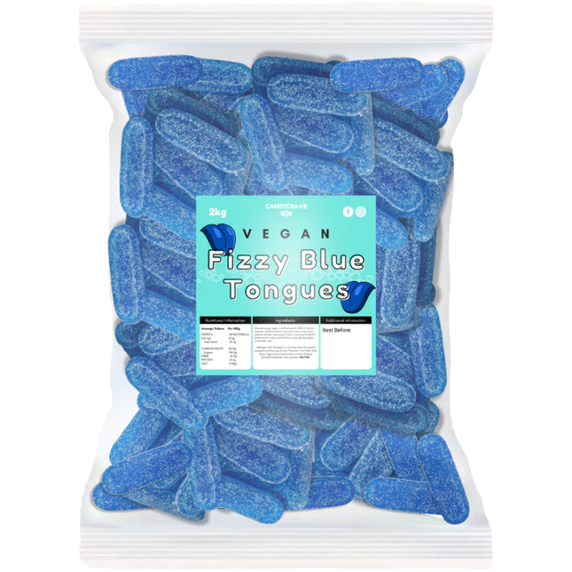 Candycrave Vegan Fizzy Blue Tongues Bag 2kg