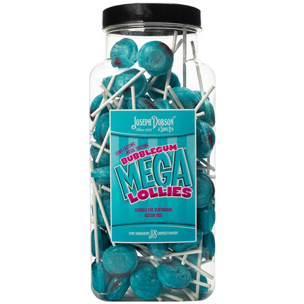 Dobsons Bubblegum Mega Lollies Jar (90 Lollys)