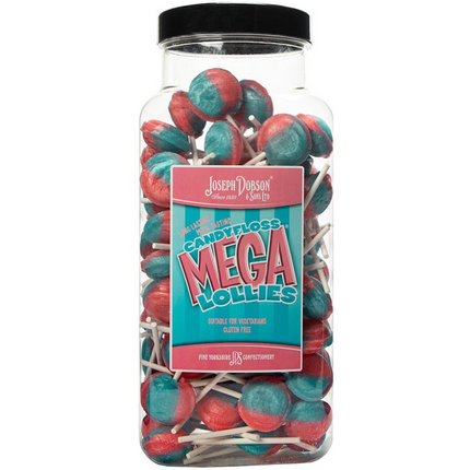 Dobsons Candyfloss Mega Lollies Jar (90 Lollys)