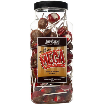Dobsons Cherry Cola Mega Lollies Jar (90 Lollys)