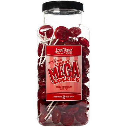 Dobsons Cherry Mega Lollies Jar (90 Lollys)