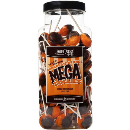 Dobsons Chocolate Orange Mega Lollies Jar (90 Lollys)