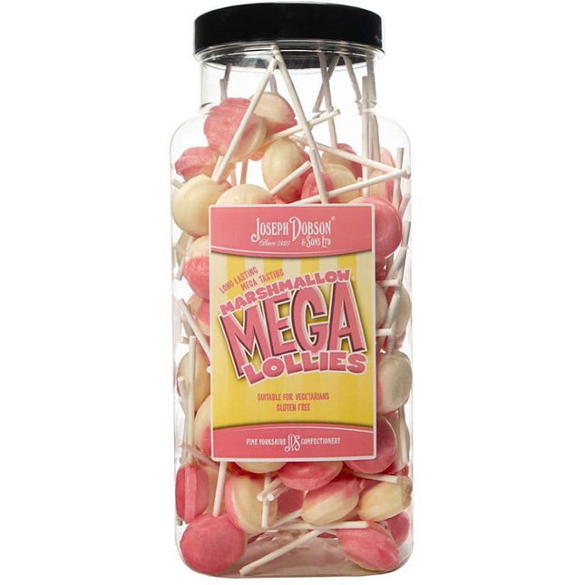 Dobsons Marshmallow Mega Lollies Jar (90 Lollys)
