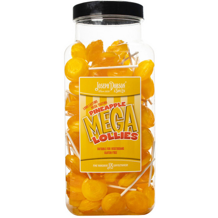 Dobsons Pineapple Mega Lollies Jar (90 Lollys)