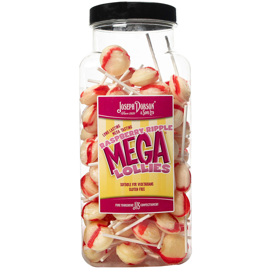 Dobsons Raspberry Ripple Ice Cream Mega Lollies Jar (90 Lollys ...
