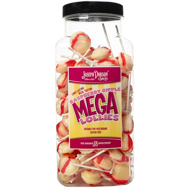 Dobsons Raspberry Ripple Ice Cream Mega Lollies Jar (90 Lollys)