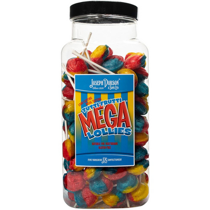 Dobsons Tutti Frutti Mega Lollies Jar (90 Lollys)
