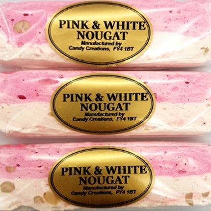 Candy Creations Nougat Bar Pink & White 130g (Case of 16)